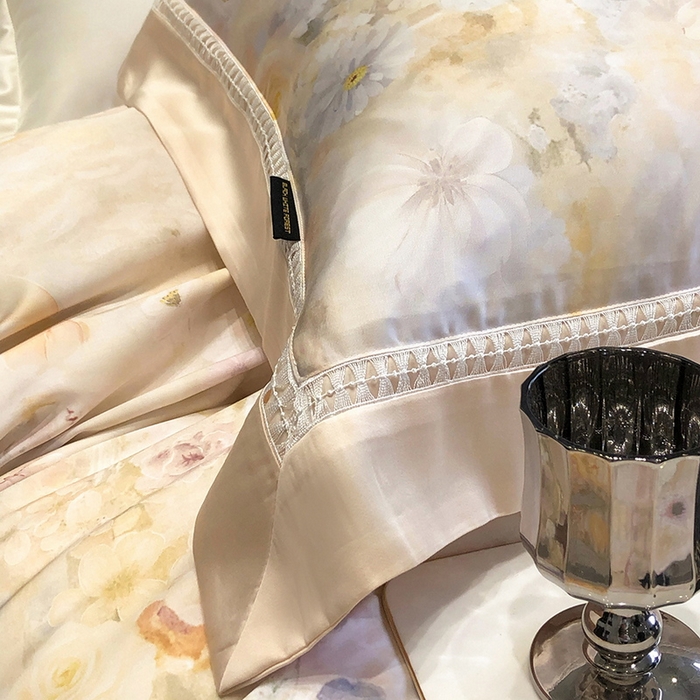 91家纺网 家纺一手货源 找家纺 黑白森林 2026新款轻奢天丝印花四件套 如愿