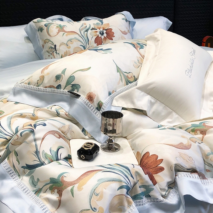 91家纺网 家纺一手货源 找家纺 （总）黑白森林 2026新款轻奢天丝印花四件套