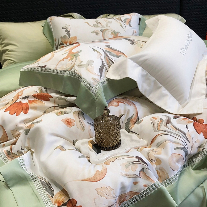 91家纺网 家纺一手货源 找家纺 （总）黑白森林 2026新款轻奢天丝印花四件套