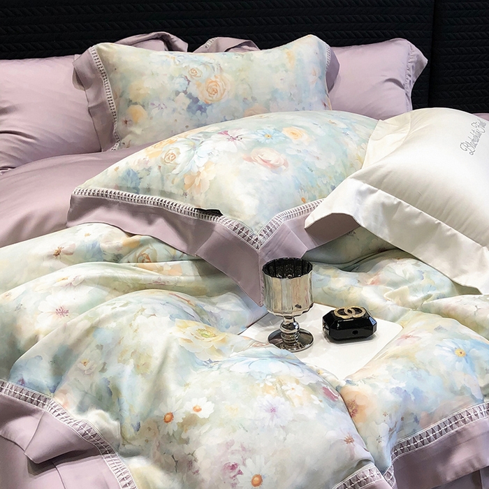 91家纺网 家纺一手货源 找家纺 （总）黑白森林 2026新款轻奢天丝印花四件套