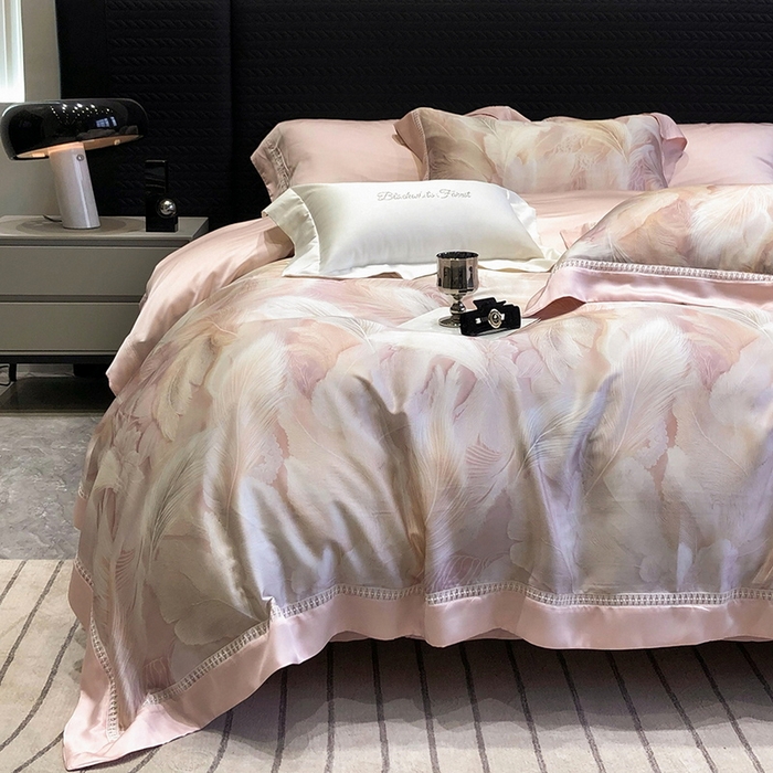 91家纺网 家纺一手货源 找家纺 （总）黑白森林 2026新款轻奢天丝印花四件套