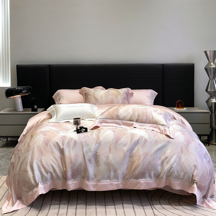 91家纺网 家纺一手货源 找家纺 （总）黑白森林 2026新款轻奢天丝印花四件套