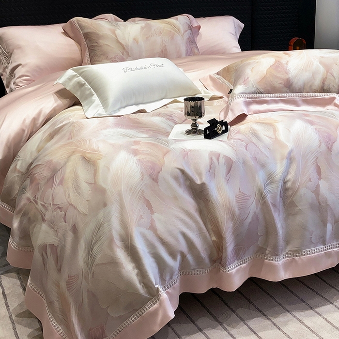 91家纺网 家纺一手货源 找家纺 （总）黑白森林 2026新款轻奢天丝印花四件套