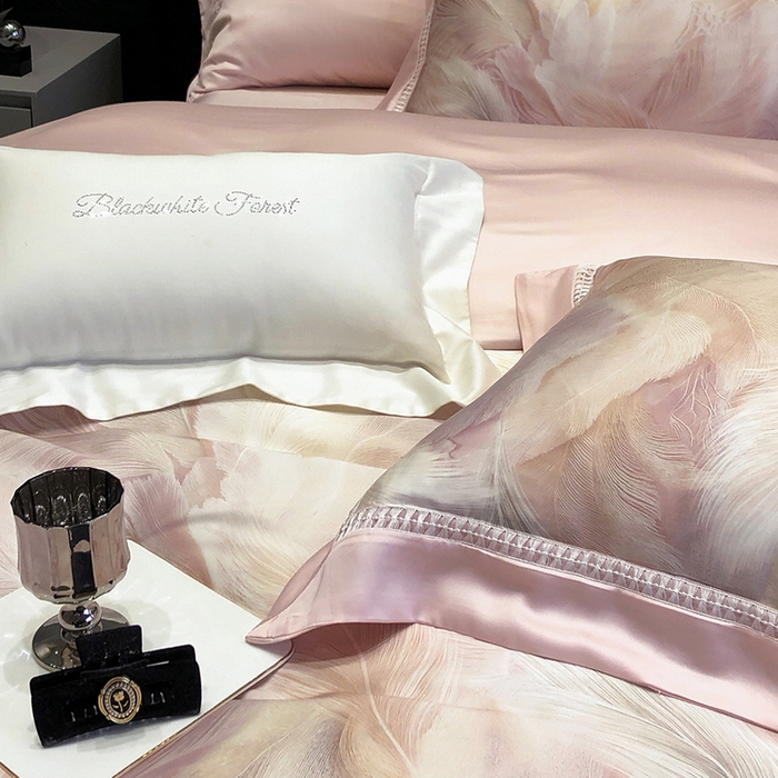 91家纺网 家纺一手货源 找家纺 （总）黑白森林 2026新款轻奢天丝印花四件套