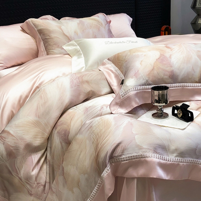 91家纺网 家纺一手货源 找家纺 （总）黑白森林 2026新款轻奢天丝印花四件套