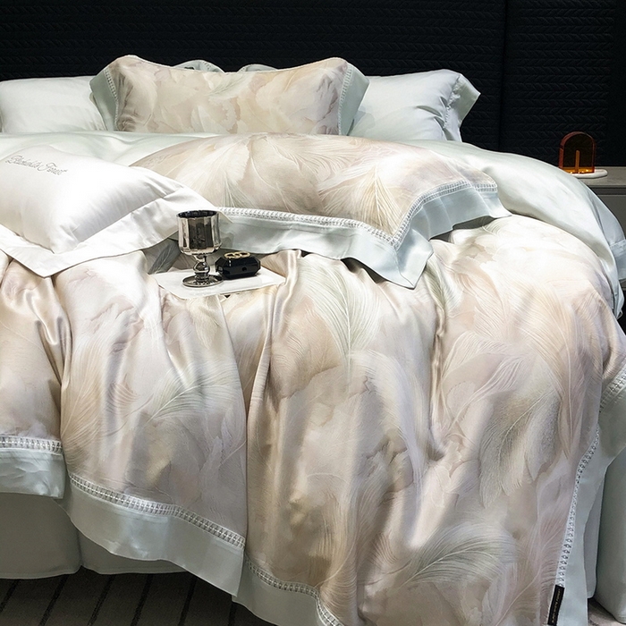 91家纺网 家纺一手货源 找家纺 黑白森林 2026新款轻奢天丝印花四件套 丝蕴-兰