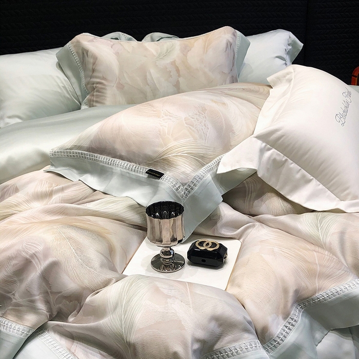 91家纺网 家纺一手货源 找家纺 黑白森林 2026新款轻奢天丝印花四件套 丝蕴-兰