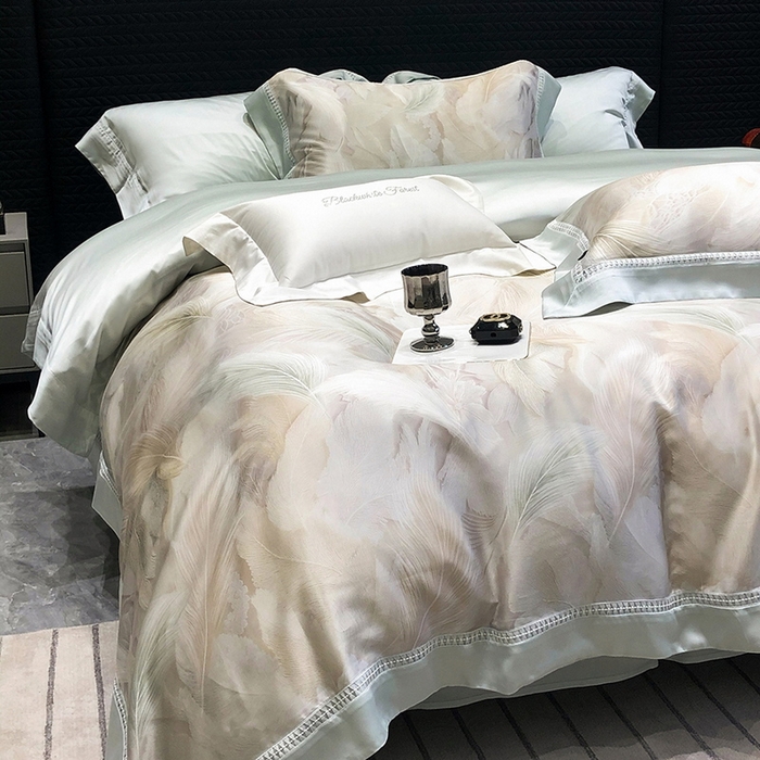 91家纺网 家纺一手货源 找家纺 黑白森林 2026新款轻奢天丝印花四件套 丝蕴-兰