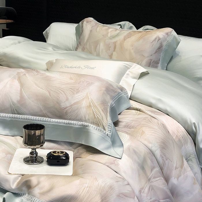 91家纺网 家纺一手货源 找家纺 黑白森林 2026新款轻奢天丝印花四件套 丝蕴-兰