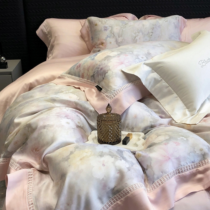 黑白森林 2026新款轻奢天丝印花四件套 薇宁