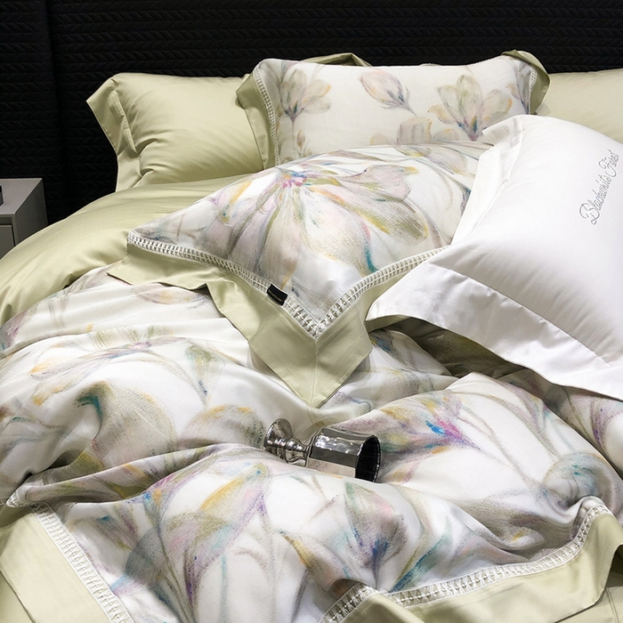 91家纺网 家纺一手货源 找家纺 （总）黑白森林 2026新款轻奢天丝印花四件套