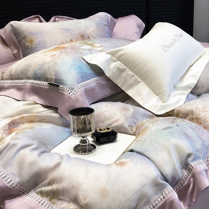 91家纺网 家纺一手货源 找家纺 （总）黑白森林 2026新款轻奢天丝印花四件套