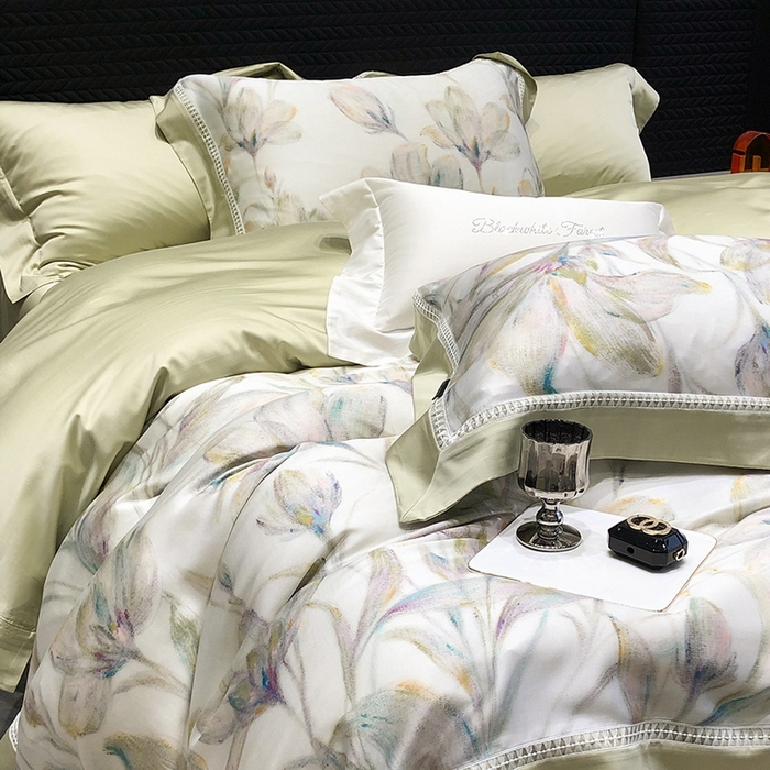 91家纺网 家纺一手货源 找家纺 （总）黑白森林 2026新款轻奢天丝印花四件套