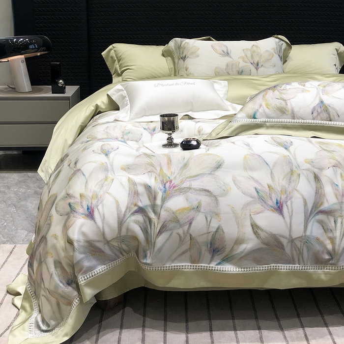 91家纺网 家纺一手货源 找家纺 （总）黑白森林 2026新款轻奢天丝印花四件套