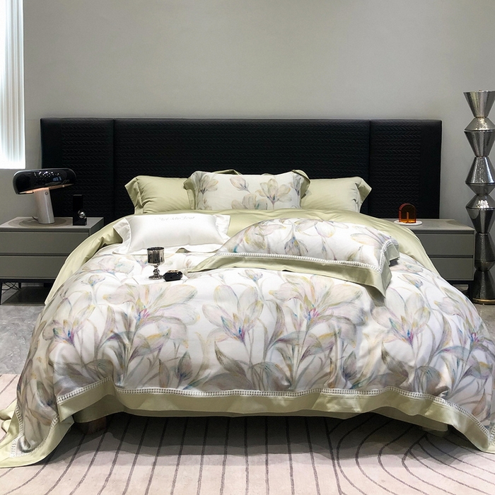 91家纺网 家纺一手货源 找家纺 （总）黑白森林 2026新款轻奢天丝印花四件套