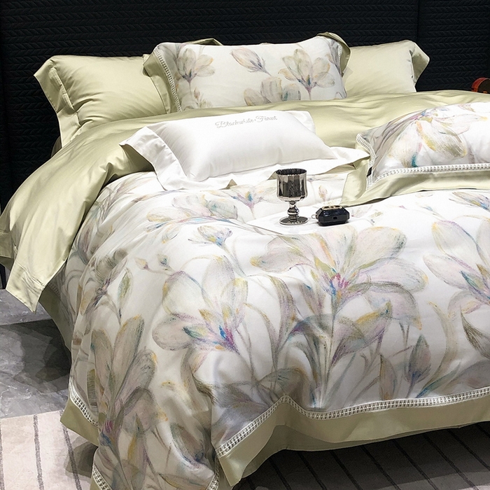 91家纺网 家纺一手货源 找家纺 （总）黑白森林 2026新款轻奢天丝印花四件套