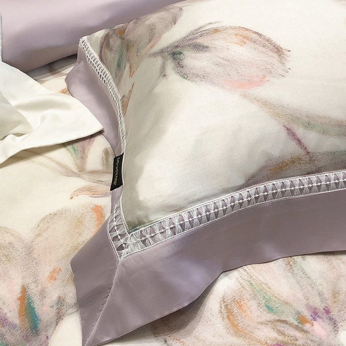 91家纺网 家纺一手货源 找家纺 黑白森林 2026新款轻奢天丝印花四件套 未央-紫