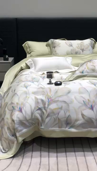 91家纺网 家纺一手货源 找家纺 （总）黑白森林 2026新款轻奢天丝印花四件套