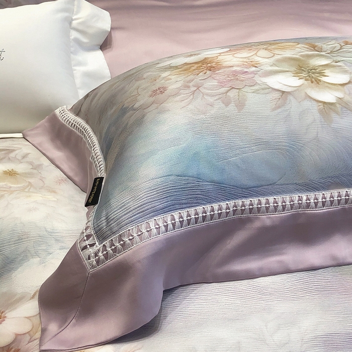 91家纺网 家纺一手货源 找家纺 黑白森林 2026新款轻奢天丝印花四件套 云馥-紫