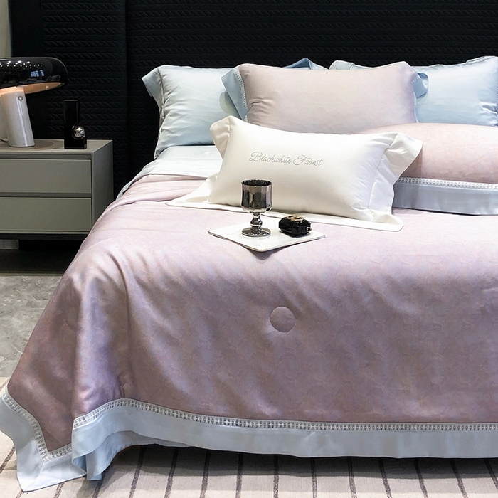 91家纺网 家纺一手货源 找家纺 （总）黑白森林 2026新款天丝印花夏被四件套系列