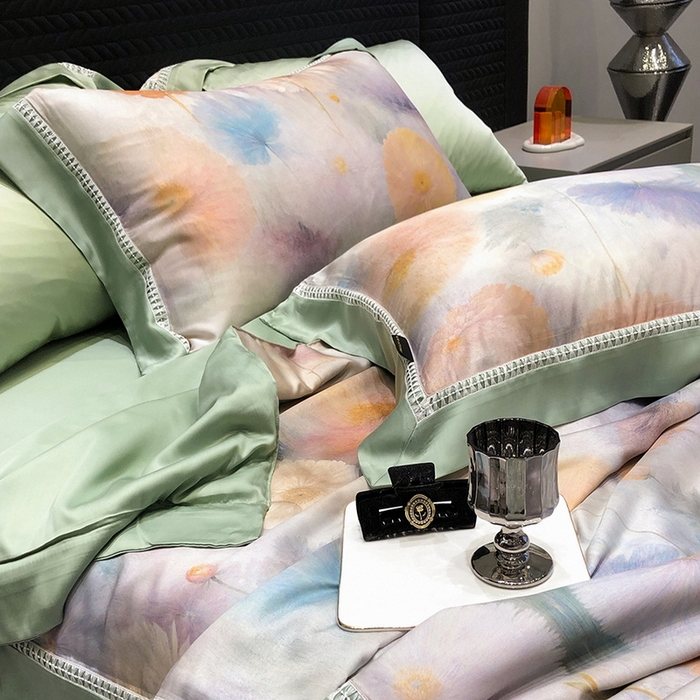 91家纺网 家纺一手货源 找家纺 （总）黑白森林 2026新款天丝印花夏被四件套系列