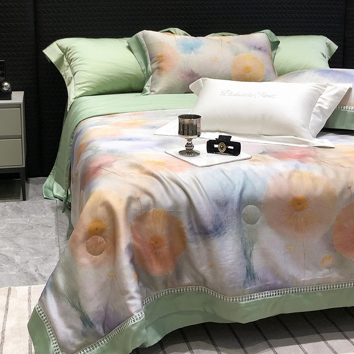 91家纺网 家纺一手货源 找家纺 （总）黑白森林 2026新款天丝印花夏被四件套系列