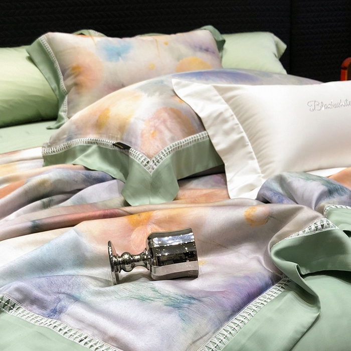 91家纺网 家纺一手货源 找家纺 （总）黑白森林 2026新款天丝印花夏被四件套系列