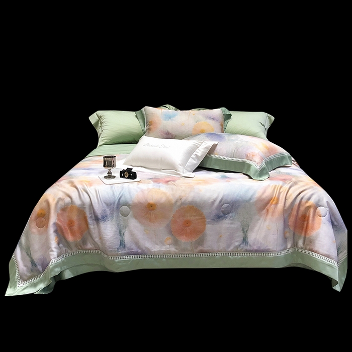 91家纺网 家纺一手货源 找家纺 （总）黑白森林 2026新款天丝印花夏被四件套系列