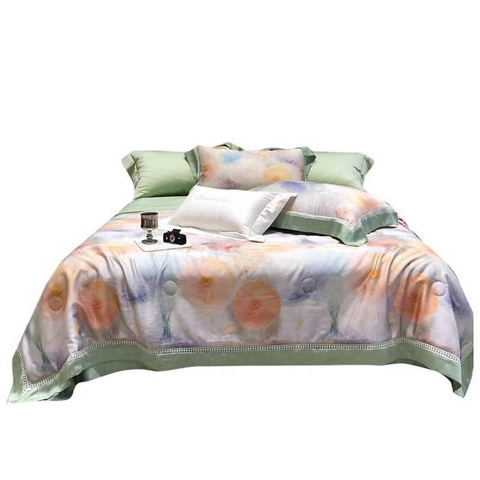 91家纺网 家纺一手货源 找家纺 （总）黑白森林 2026新款天丝印花夏被四件套系列