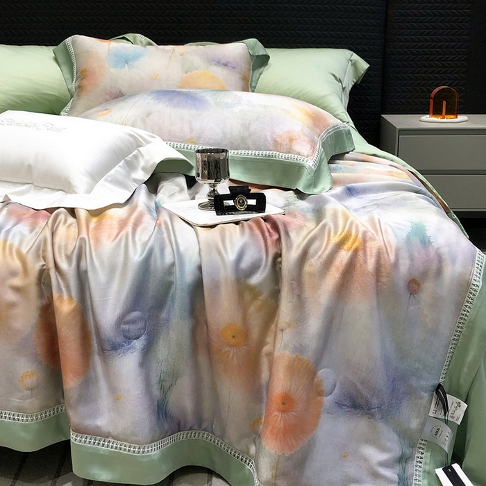 91家纺网 家纺一手货源 找家纺 （总）黑白森林 2026新款天丝印花夏被四件套系列