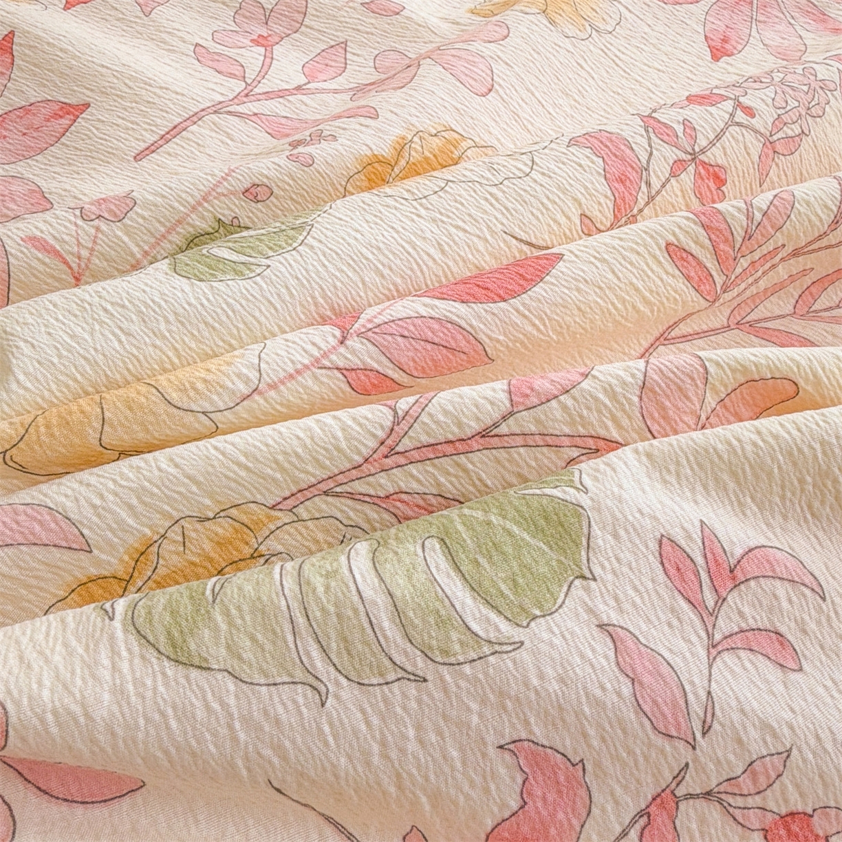 91家纺网 家纺一手货源 找家纺 招财星家纺 2026新款A类全棉花边云感双层纱大豆纤维夏被四件套夏被夏凉被空调被（带质检报告买家秀） 花边款-缤纷花朵