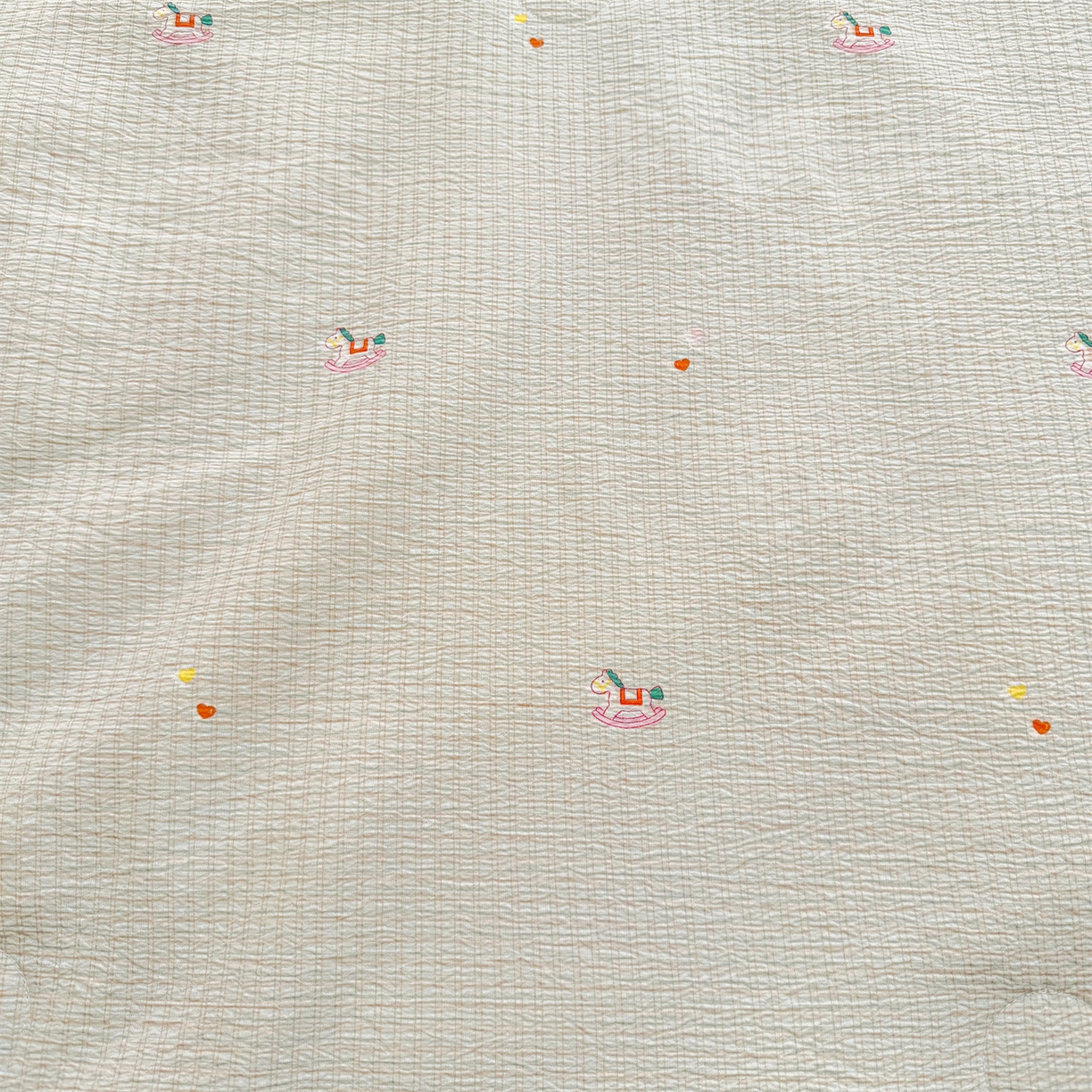 91家纺网 家纺一手货源 找家纺 招财星家纺 2026新款A类全棉花边云感双层纱大豆纤维夏被四件套夏被夏凉被空调被（带质检报告买家秀） 花边款-格子木马-蓝