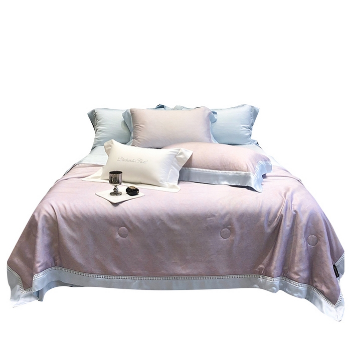 91家纺网 家纺一手货源 找家纺 黑白森林 2026新款天丝印花夏被四件套系列 蒂妮-紫