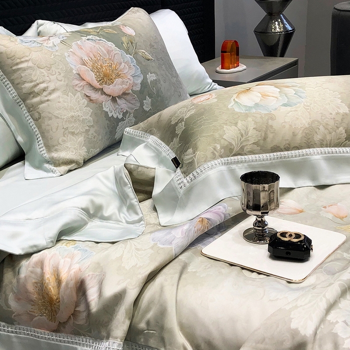 91家纺网 家纺一手货源 找家纺 黑白森林 2026新款天丝印花夏被四件套系列 菡蕾-兰