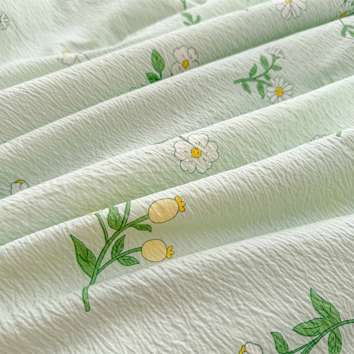 91家纺网 家纺一手货源 找家纺 招财星家纺 2026新款A类全棉花边云感双层纱大豆纤维夏被四件套夏被夏凉被空调被（带质检报告买家秀） 花边款-花季