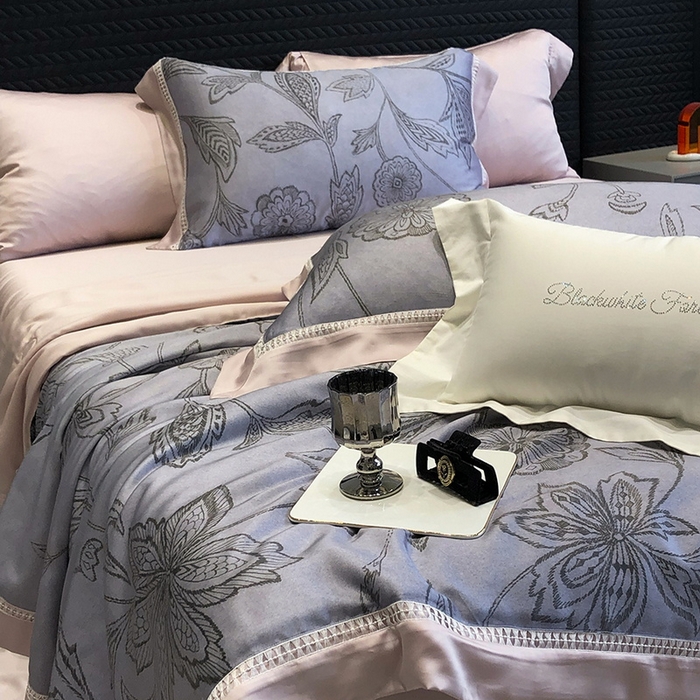 91家纺网 家纺一手货源 找家纺 （总）黑白森林 2026新款天丝印花夏被四件套系列