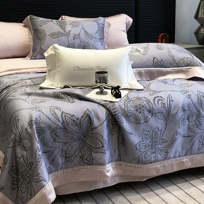 91家纺网 家纺一手货源 找家纺 （总）黑白森林 2026新款天丝印花夏被四件套系列