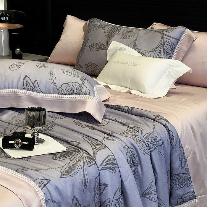 91家纺网 家纺一手货源 找家纺 （总）黑白森林 2026新款天丝印花夏被四件套系列