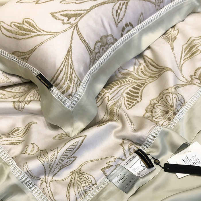 91家纺网 家纺一手货源 找家纺 黑白森林 2026新款天丝印花夏被四件套系列 兰奥-绿