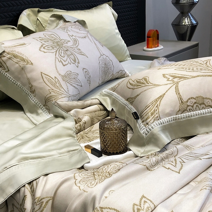 91家纺网 家纺一手货源 找家纺 黑白森林 2026新款天丝印花夏被四件套系列 兰奥-绿