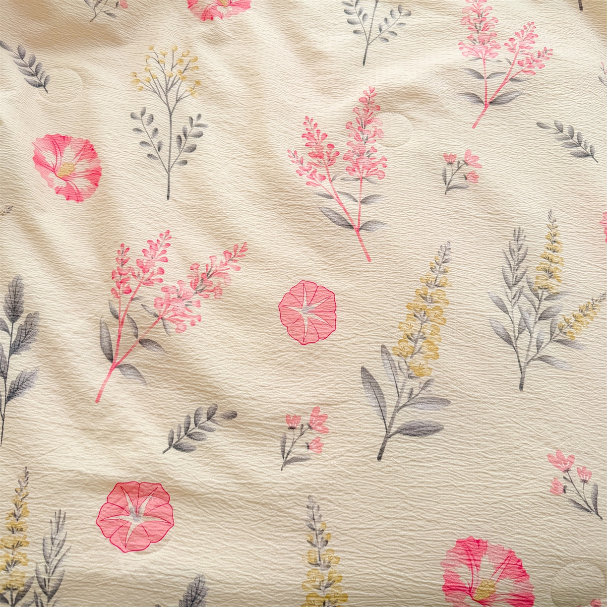 91家纺网 家纺一手货源 找家纺 招财星家纺 2026新款A类全棉花边云感双层纱大豆纤维夏被四件套夏被夏凉被空调被（带质检报告买家秀） 花边款-喇叭花