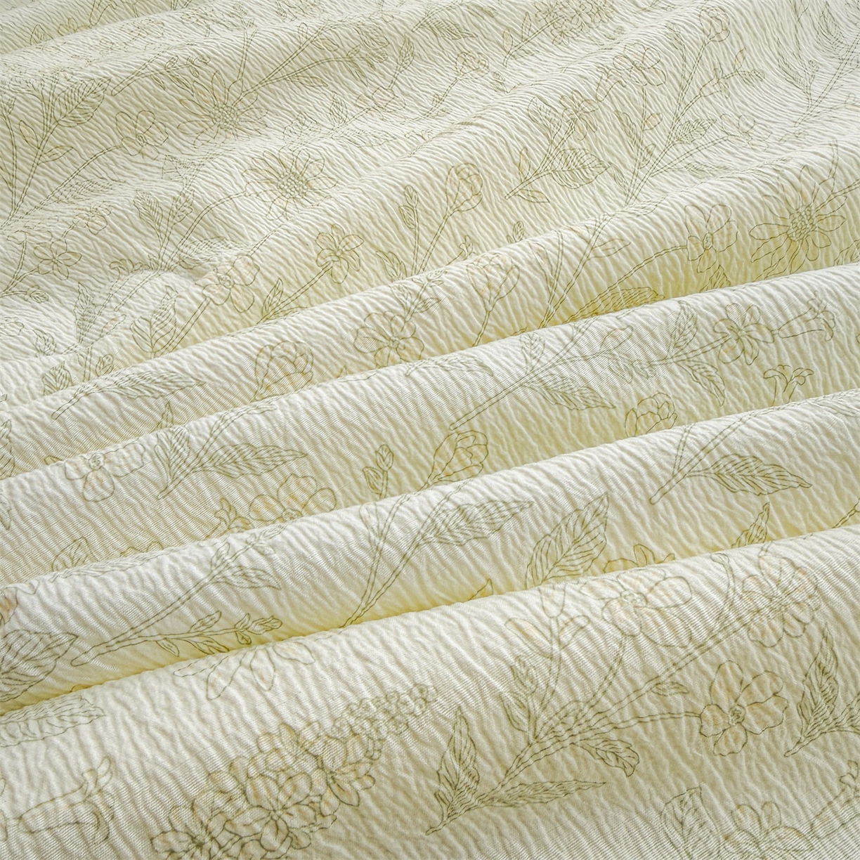 91家纺网 家纺一手货源 找家纺 招财星家纺 2026新款A类全棉花边云感双层纱大豆纤维夏被四件套夏被夏凉被空调被（带质检报告买家秀） 花边款-绿曼