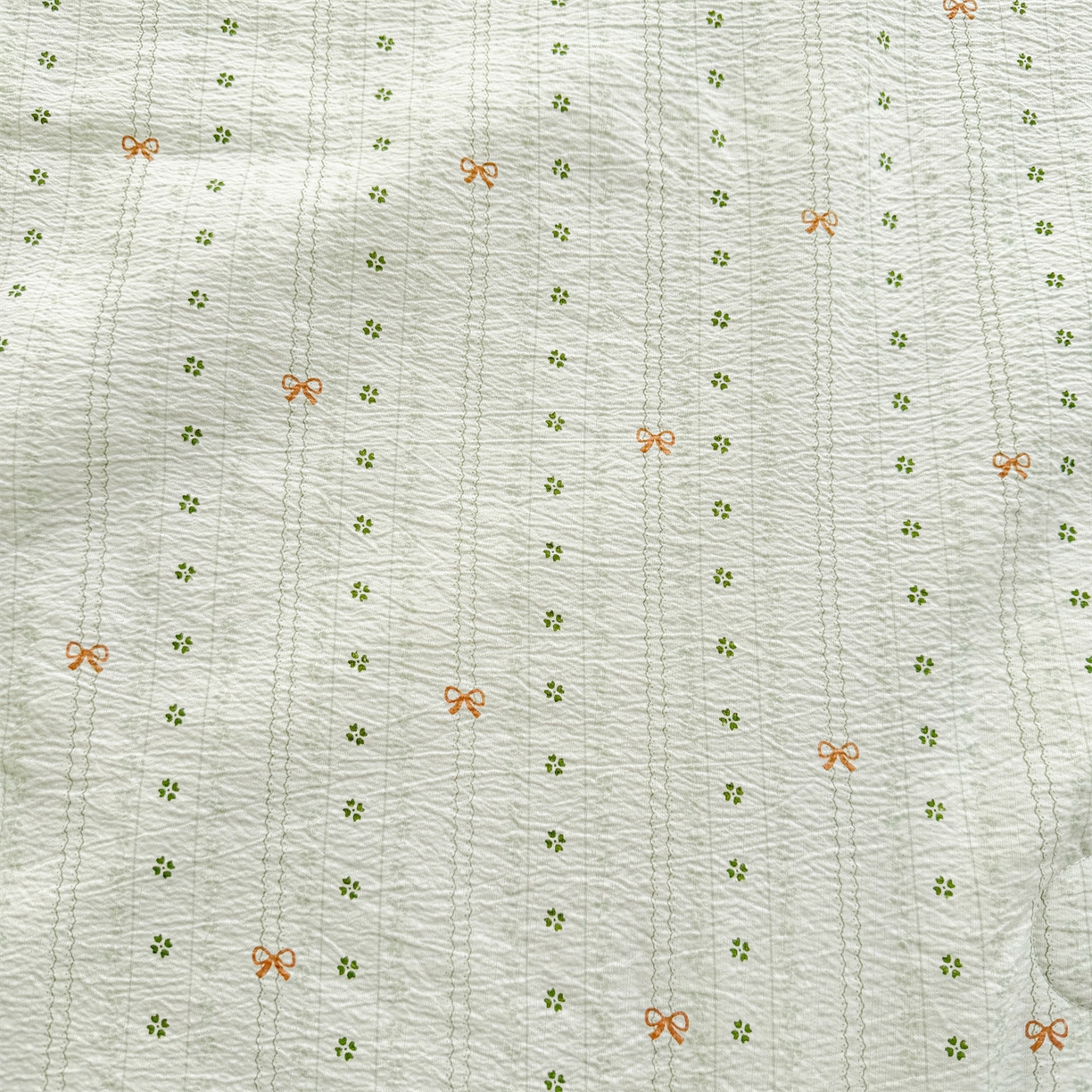 91家纺网 家纺一手货源 找家纺 招财星家纺 2026新款A类全棉花边云感双层纱大豆纤维夏被四件套夏被夏凉被空调被（带质检报告买家秀） 花边款-幸运结-绿