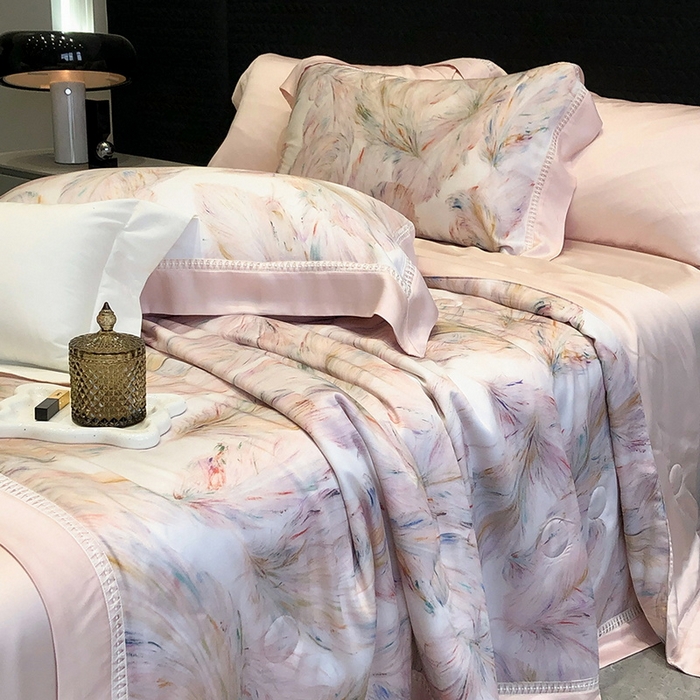 91家纺网 家纺一手货源 找家纺 （总）黑白森林 2026新款天丝印花夏被四件套系列