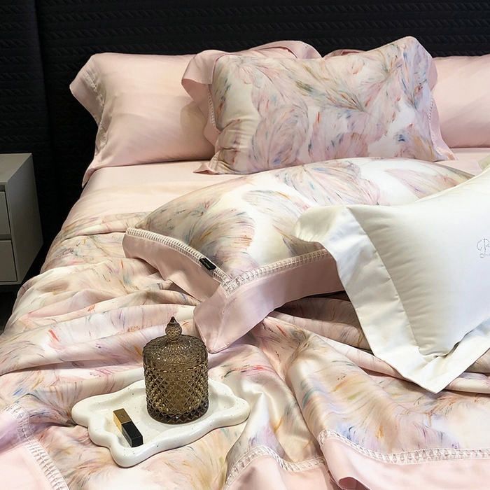 91家纺网 家纺一手货源 找家纺 （总）黑白森林 2026新款天丝印花夏被四件套系列