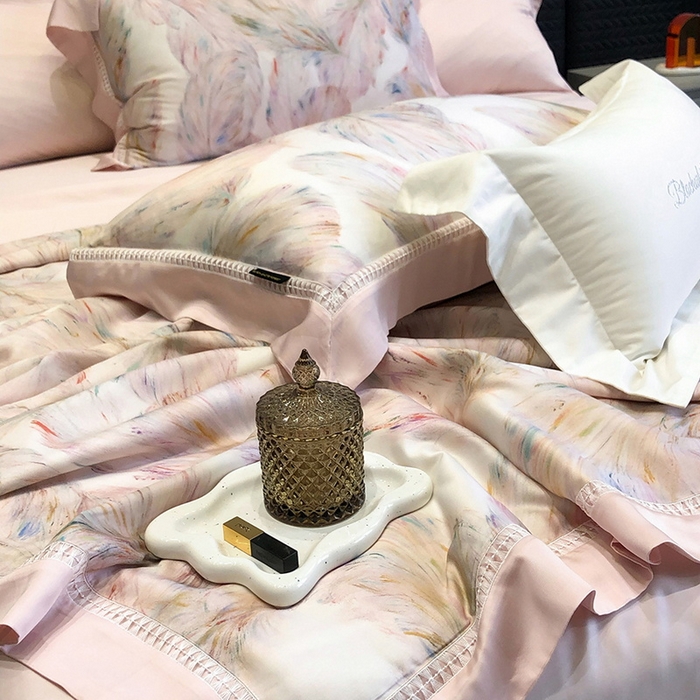 91家纺网 家纺一手货源 找家纺 （总）黑白森林 2026新款天丝印花夏被四件套系列