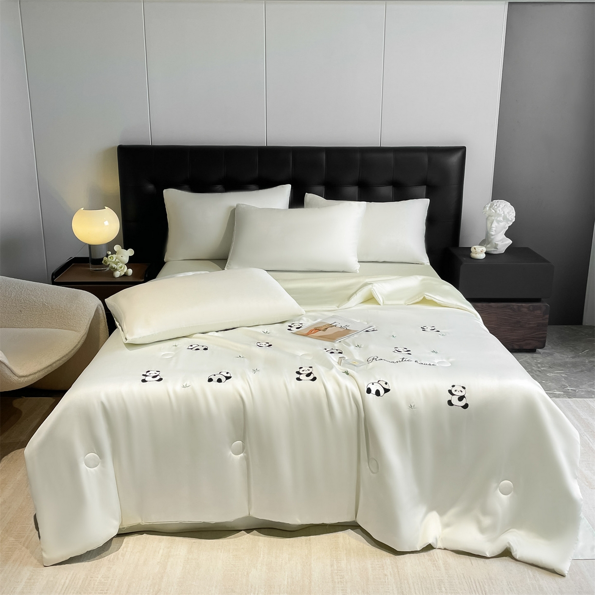 91家纺网 家纺一手货源 找家纺 （总）美澳家纺 2026新款凉感水洗冰丝真丝刺绣双拼单夏被三件套四件套