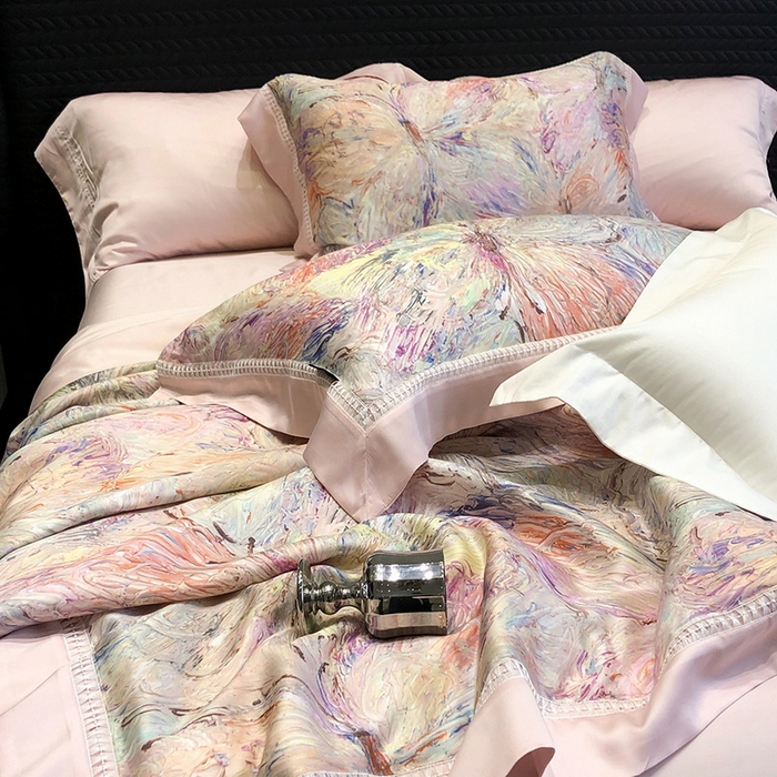 91家纺网 家纺一手货源 找家纺 黑白森林 2026新款天丝印花夏被四件套系列 慕颜