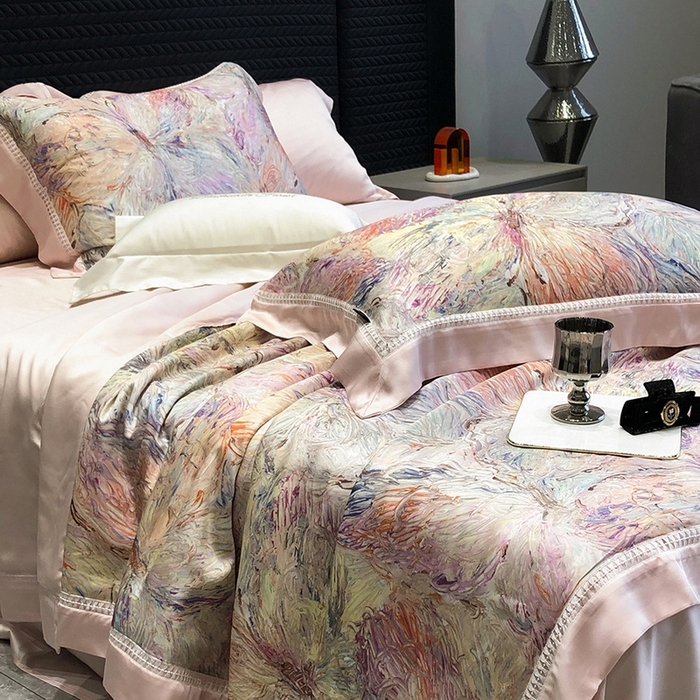 91家纺网 家纺一手货源 找家纺 黑白森林 2026新款天丝印花夏被四件套系列 慕颜