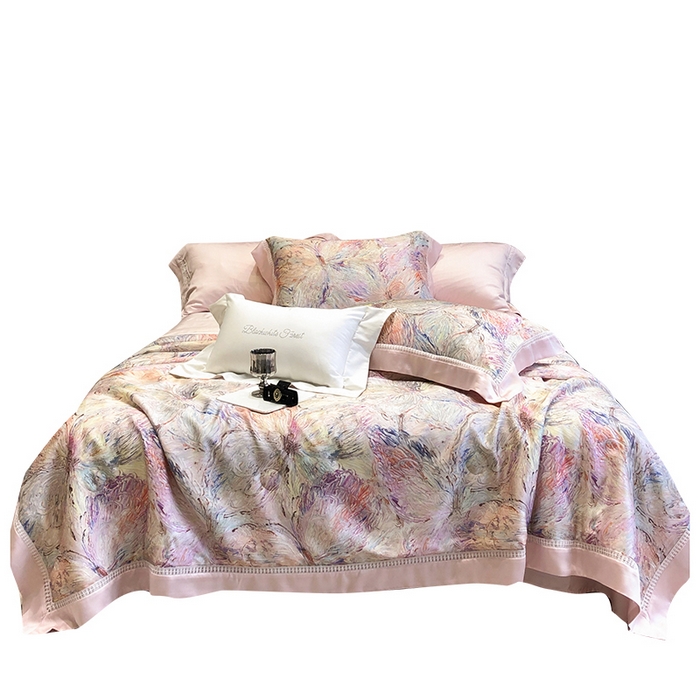 91家纺网 家纺一手货源 找家纺 黑白森林 2026新款天丝印花夏被四件套系列 慕颜